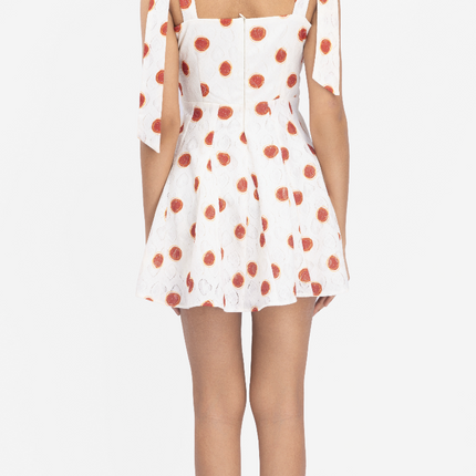 Blush Dot Tie-Up Skater Dress
