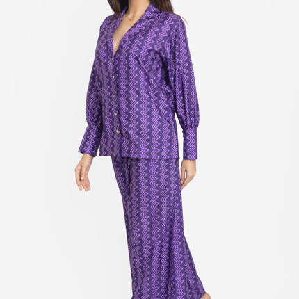 Purple Zig-Zag Heritage Co-ord Set