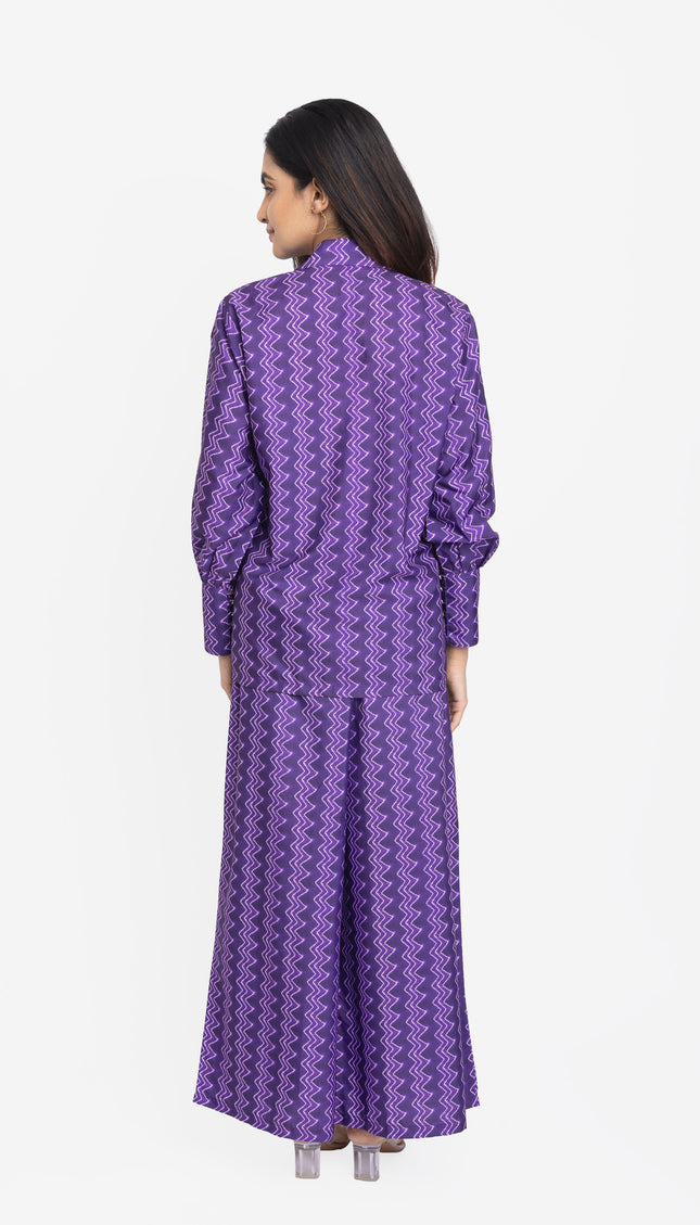 Purple Zig-Zag Heritage Co-ord Set