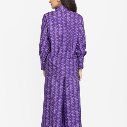 Purple Zig-Zag Heritage Co-ord Set