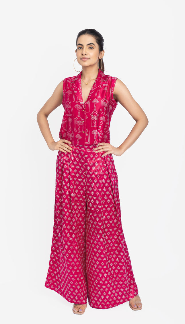 Dark Pink Ikat Grove Co-Ord Set