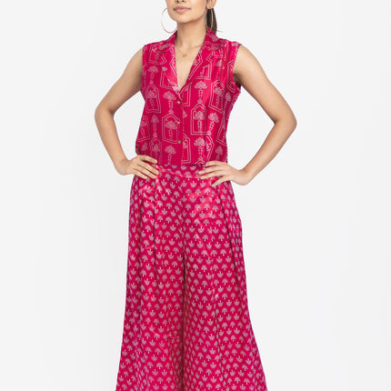 Dark Pink Ikat Grove Co-Ord Set