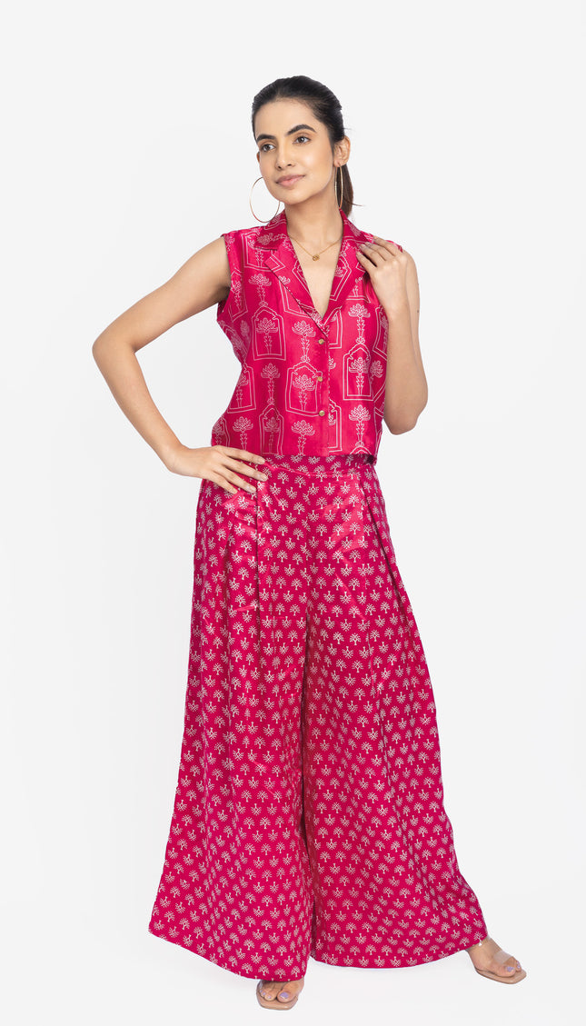 Dark Pink Ikat Grove Co-Ord Set