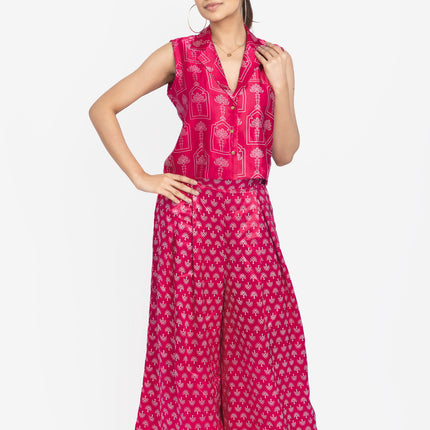 Dark Pink Ikat Grove Co-Ord Set