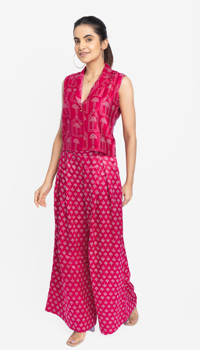 Dark Pink Ikat Grove Co-Ord Set