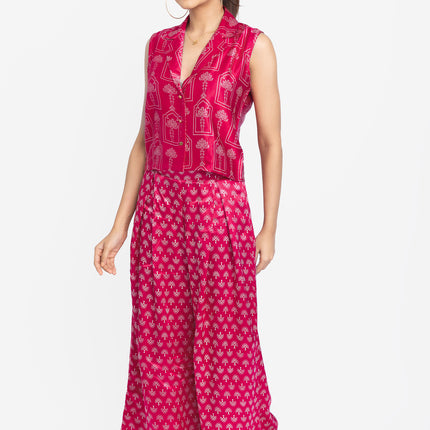 Dark Pink Ikat Grove Co-Ord Set