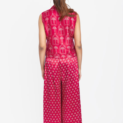 Dark Pink Ikat Grove Co-Ord Set