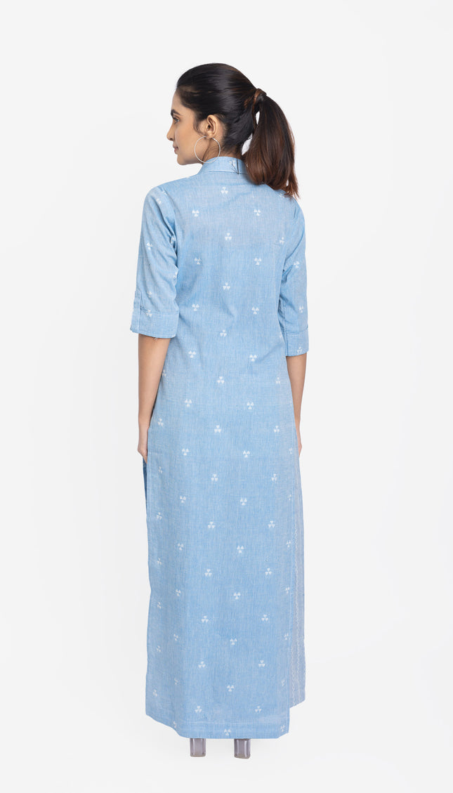 Sky Blue Printed Three-Piece Layered Set