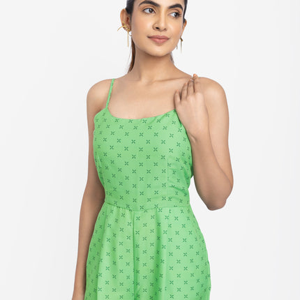 Mint Cross-Print Layered Co-Ord Set
