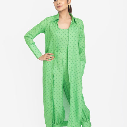 Mint Cross-Print Layered Co-Ord Set