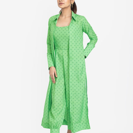 Mint Cross-Print Layered Co-Ord Set