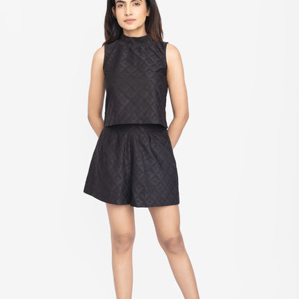 Midnight Textured Sleeveless Co-ord Set