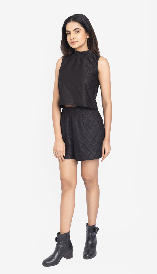 Midnight Textured Sleeveless Co-ord Set