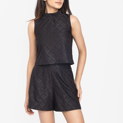 Midnight Textured Sleeveless Co-ord Set