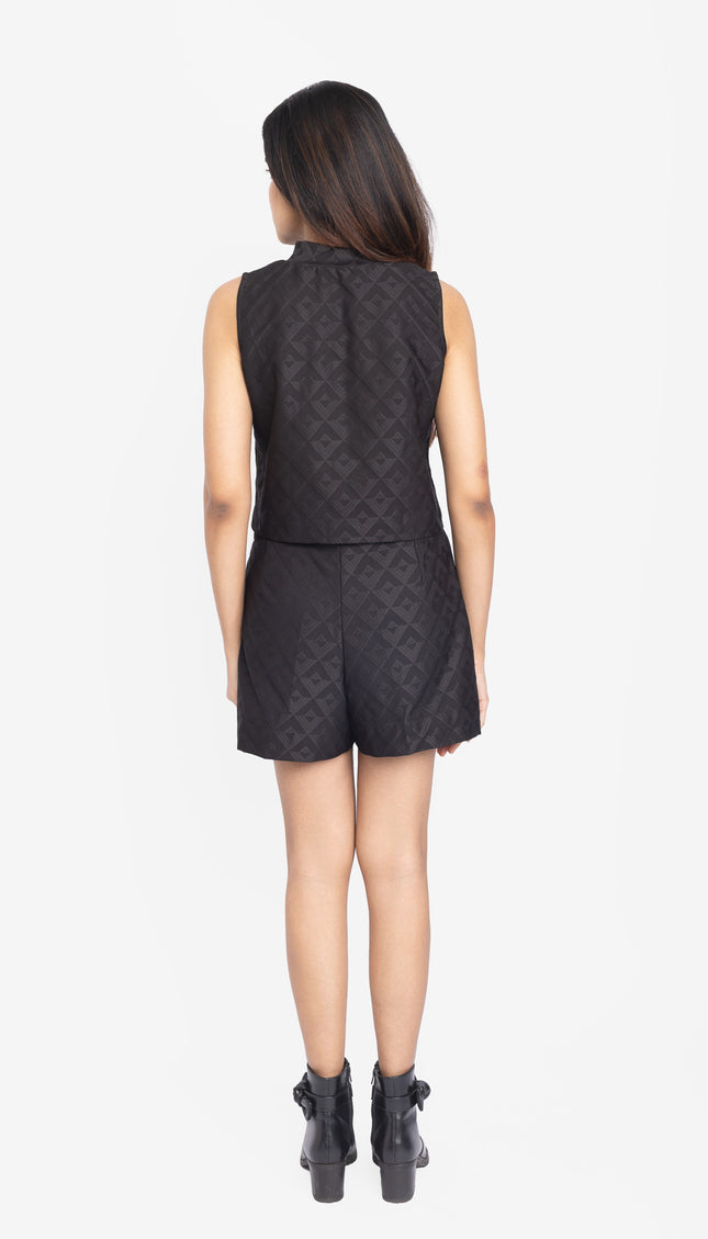 Midnight Textured Sleeveless Co-ord Set