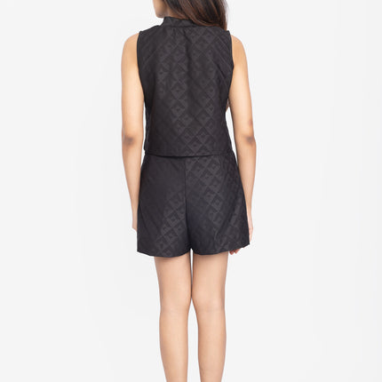 Midnight Textured Sleeveless Co-ord Set