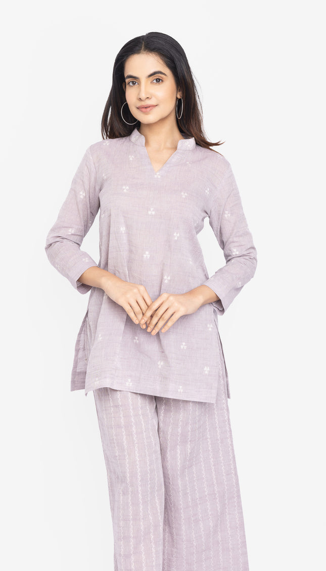 Grey Whisper Kurta & Flare Pant Set