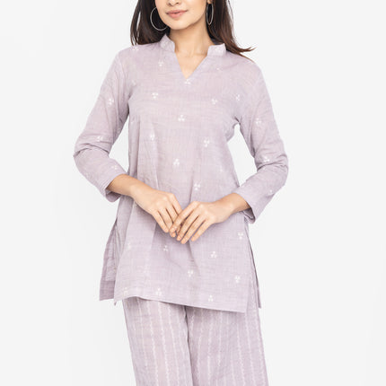 Grey Whisper Kurta & Flare Pant Set