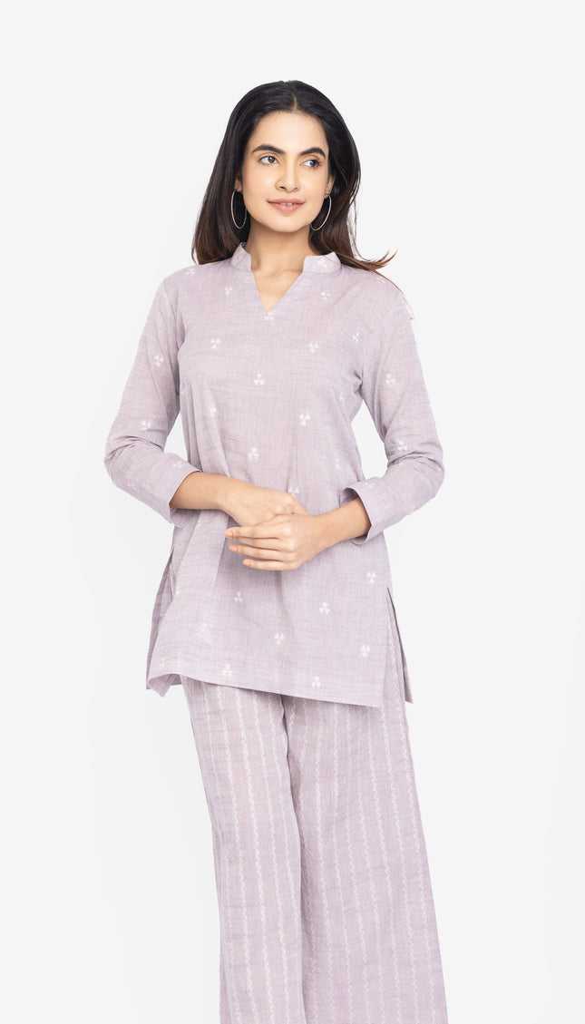 Grey Whisper Kurta & Flare Pant Set
