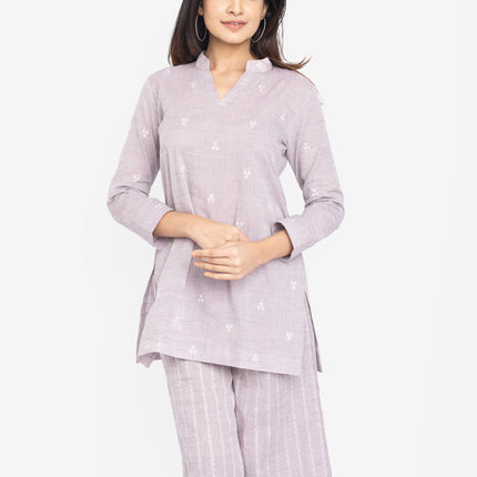 Grey Whisper Kurta & Flare Pant Set
