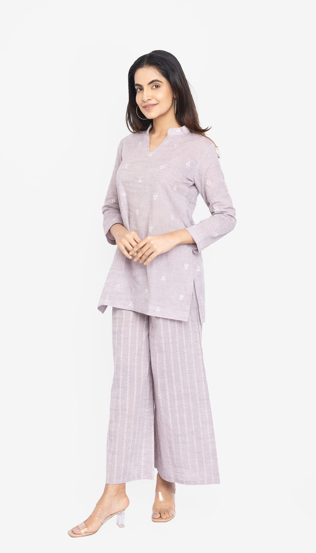Grey Whisper Kurta & Flare Pant Set