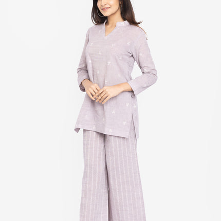 Grey Whisper Kurta & Flare Pant Set
