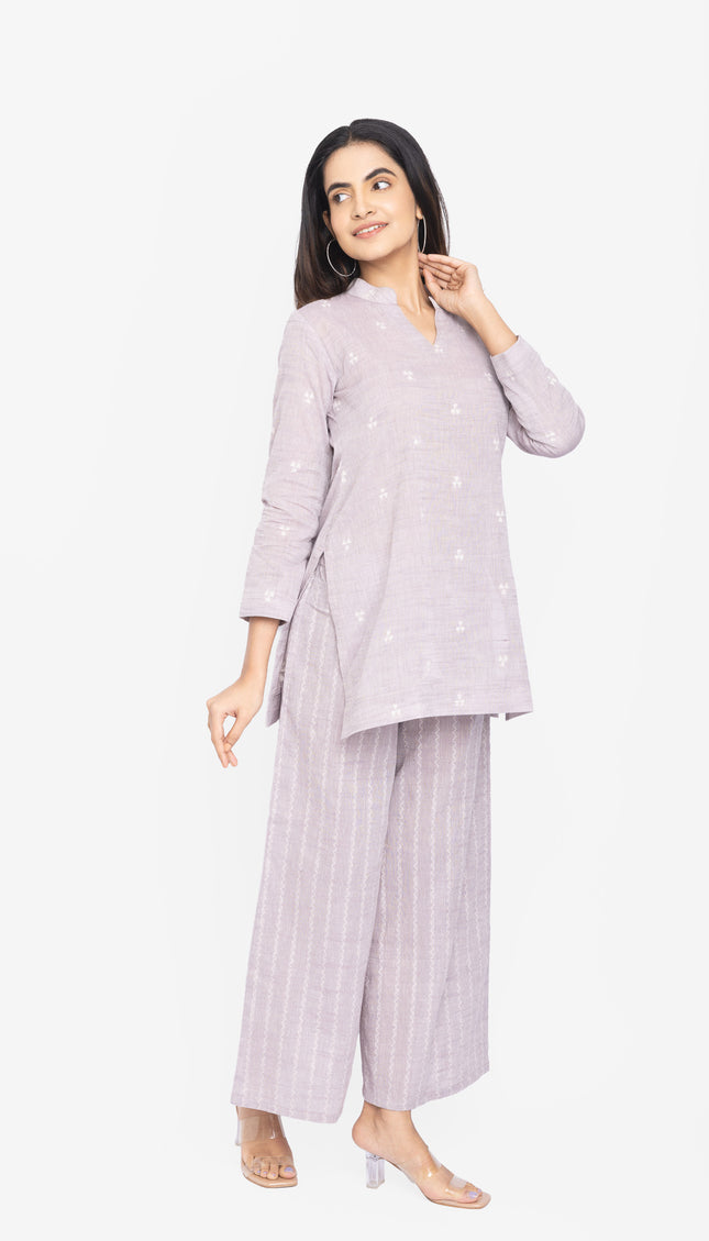 Grey Whisper Kurta & Flare Pant Set