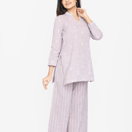 Grey Whisper Kurta & Flare Pant Set