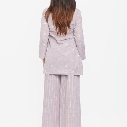 Grey Whisper Kurta & Flare Pant Set