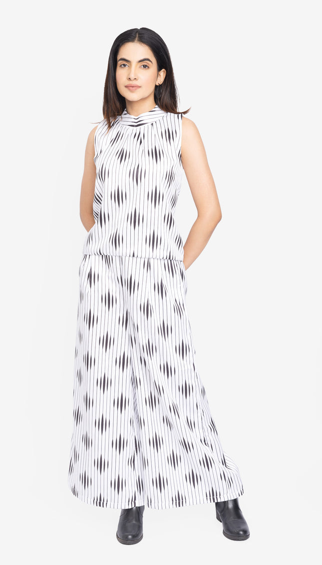Monochrome Ripple Sleeveless Co-ord Set