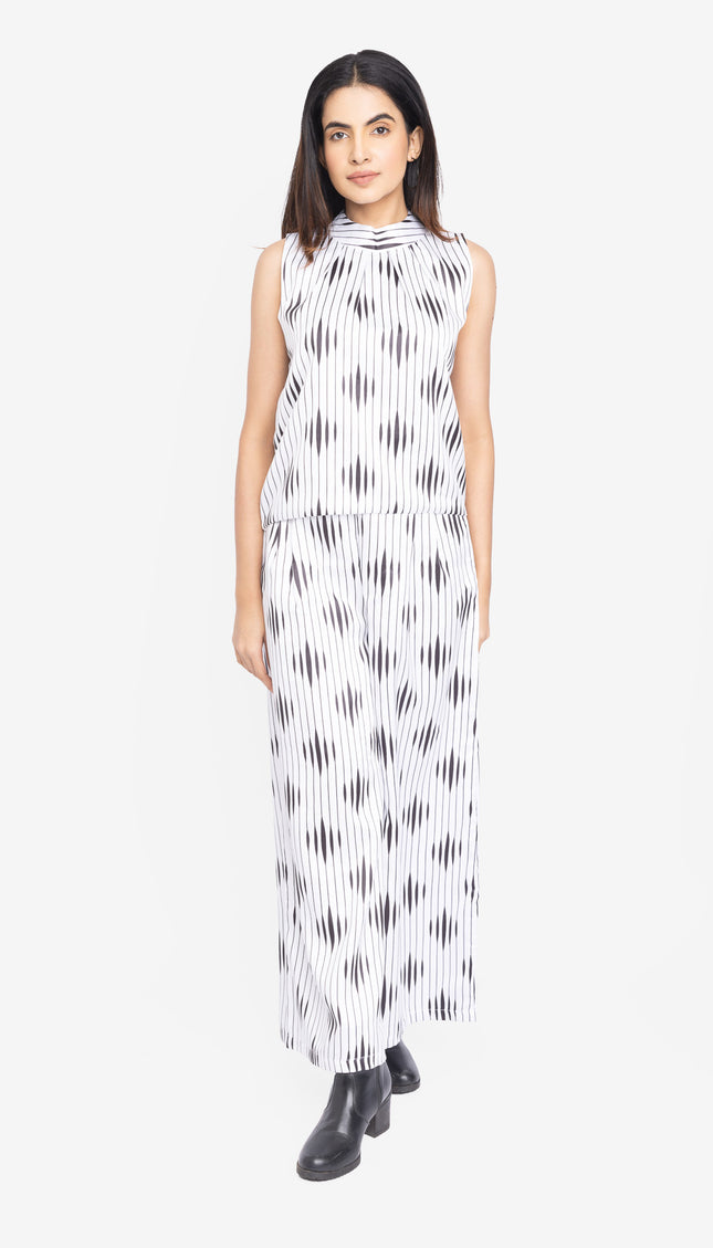 Monochrome Ripple Sleeveless Co-ord Set
