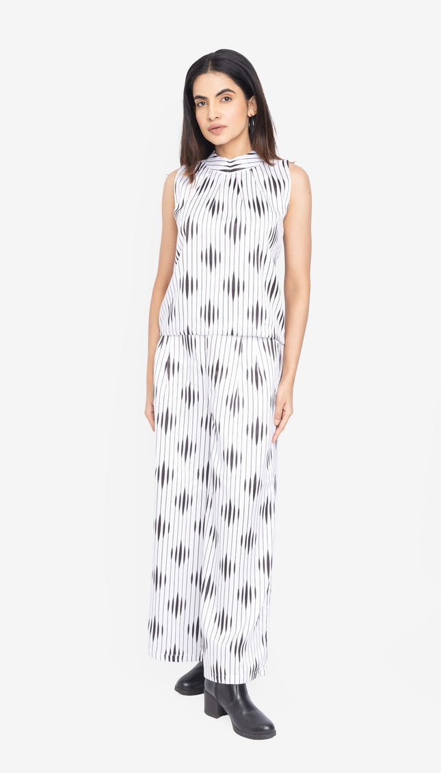 Monochrome Ripple Sleeveless Co-ord Set