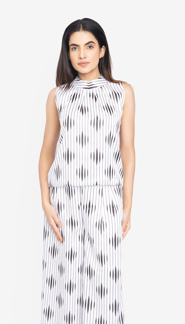 Monochrome Ripple Sleeveless Co-ord Set