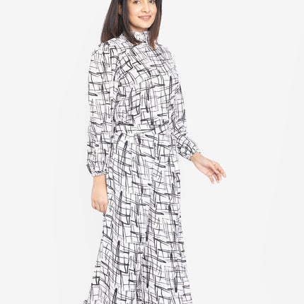 Monochrome Scribble High-Neck Co-ord Set