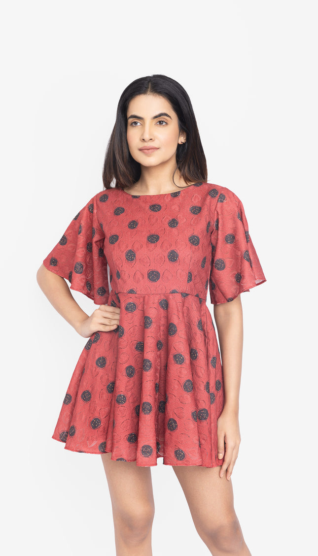 Crimson Polka Play Dress