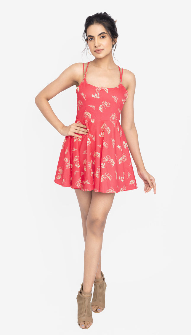 Rosewood Strap Flare Dress
