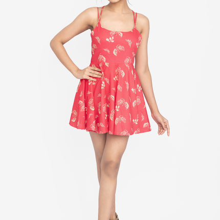 Rosewood Strap Flare Dress