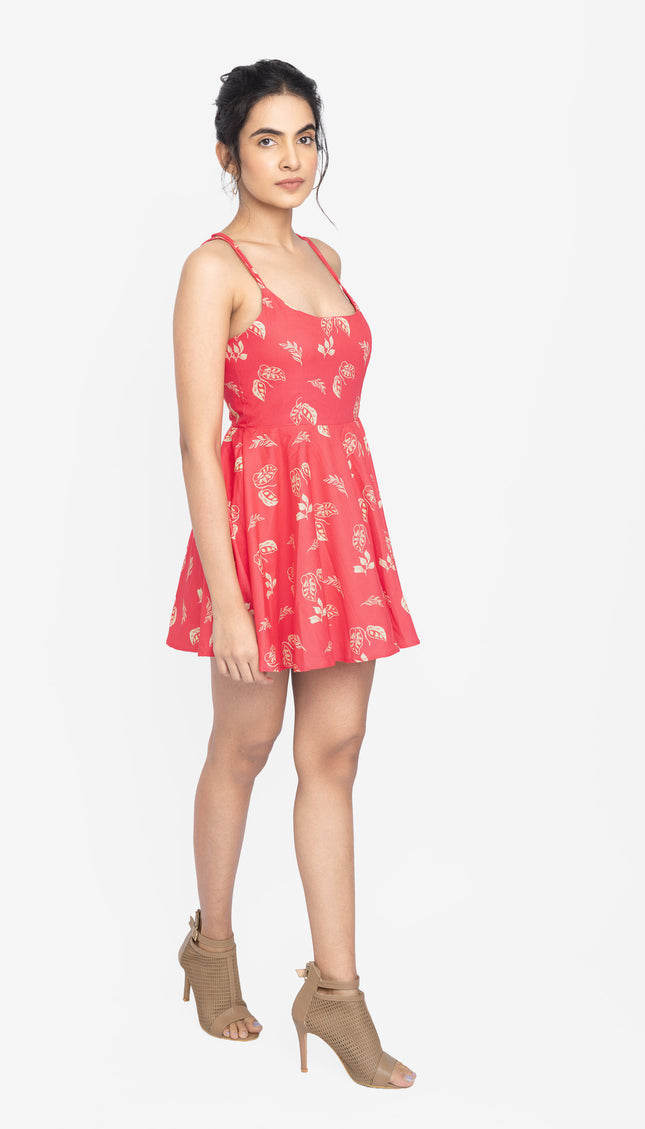 Rosewood Strap Flare Dress