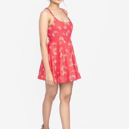 Rosewood Strap Flare Dress