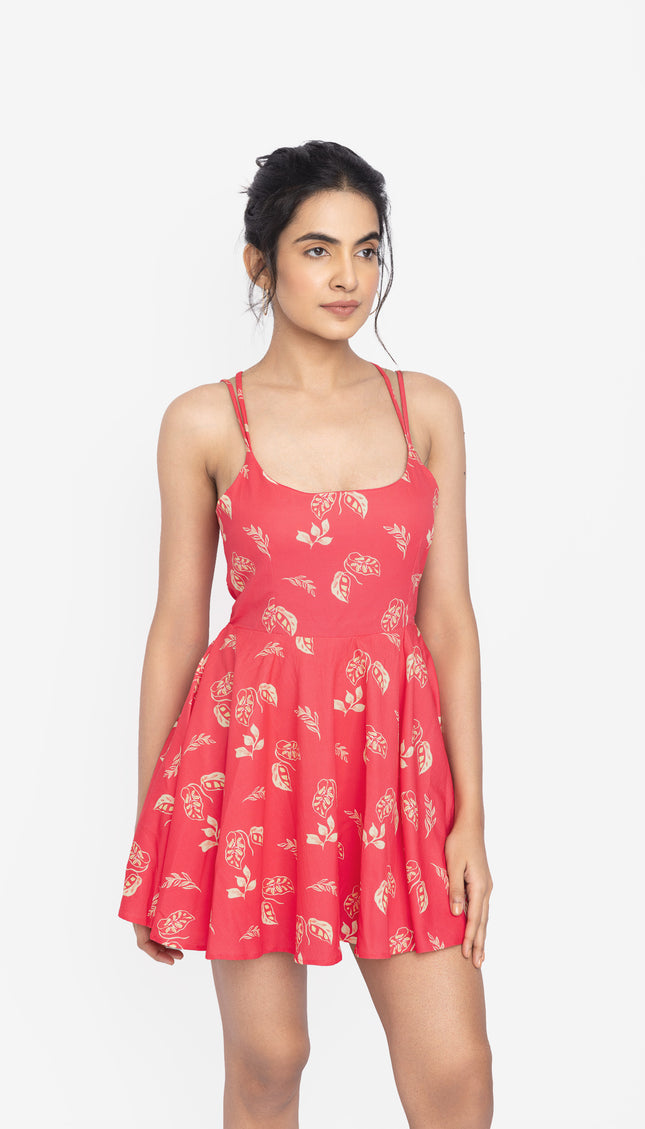 Rosewood Strap Flare Dress