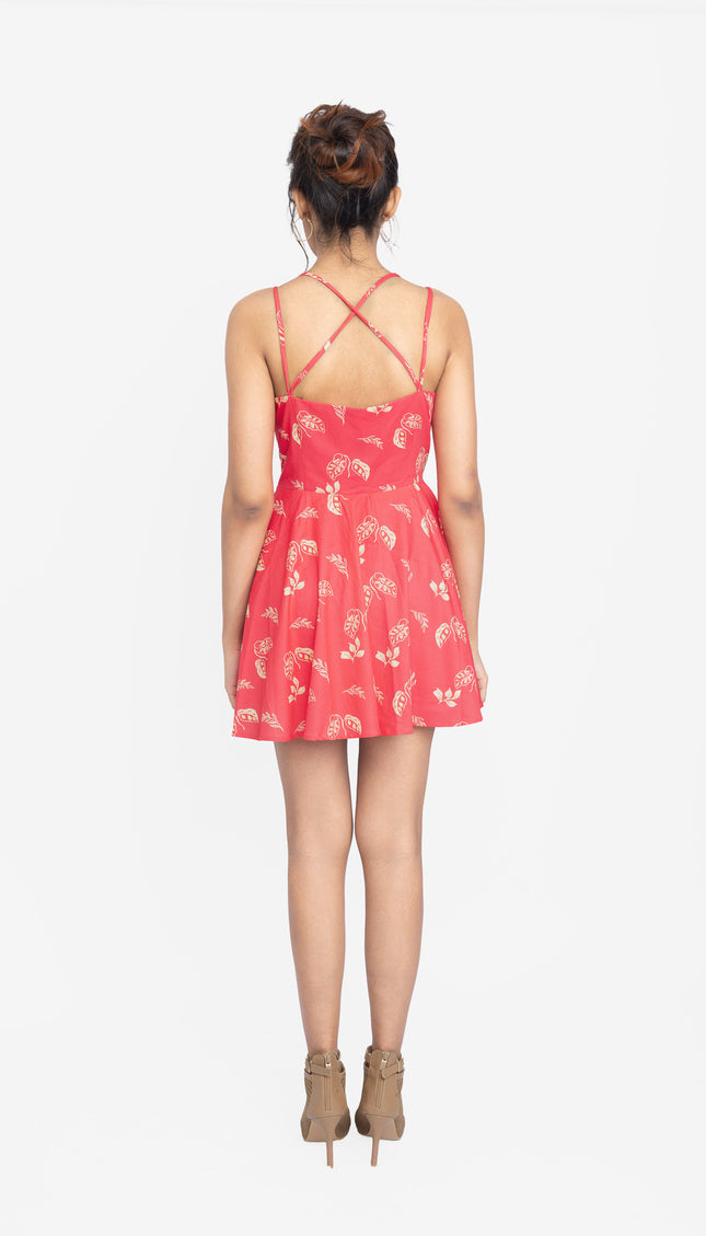 Rosewood Strap Flare Dress