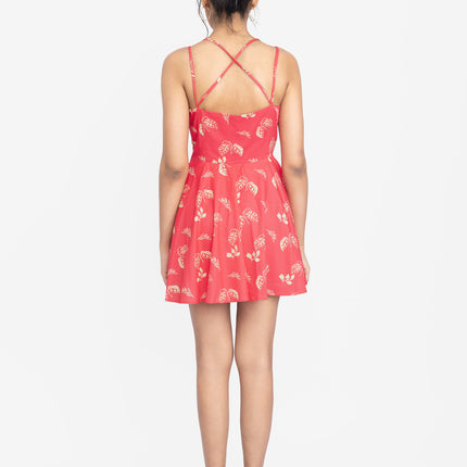 Rosewood Strap Flare Dress