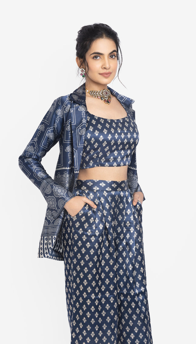 Indigo Ikat Layered Co-Ord Set