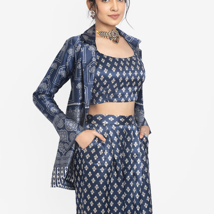 Indigo Ikat Layered Co-Ord Set