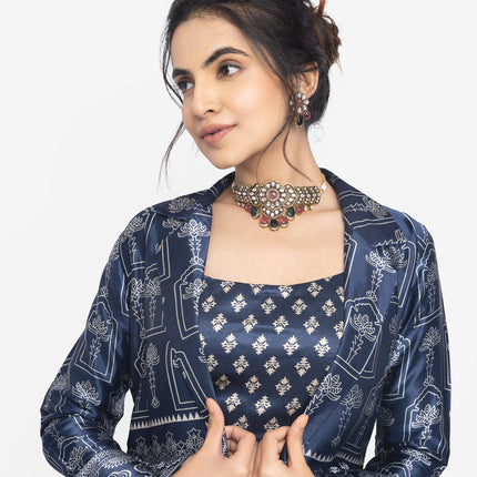 Indigo Ikat Layered Co-Ord Set