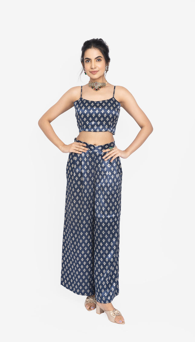 Indigo Ikat Layered Co-Ord Set