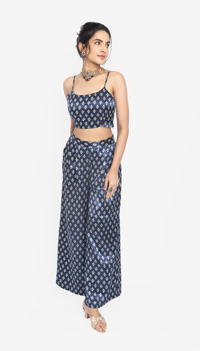 Indigo Ikat Layered Co-Ord Set