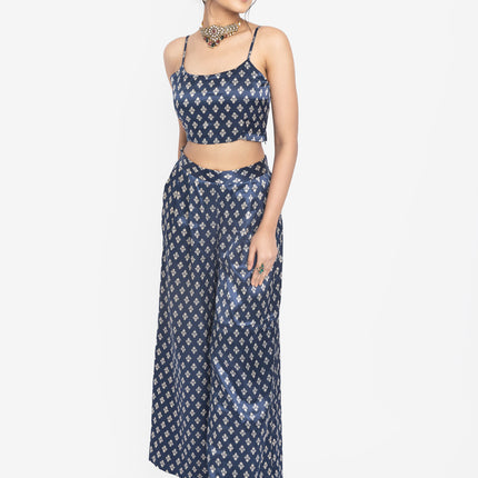 Indigo Ikat Layered Co-Ord Set