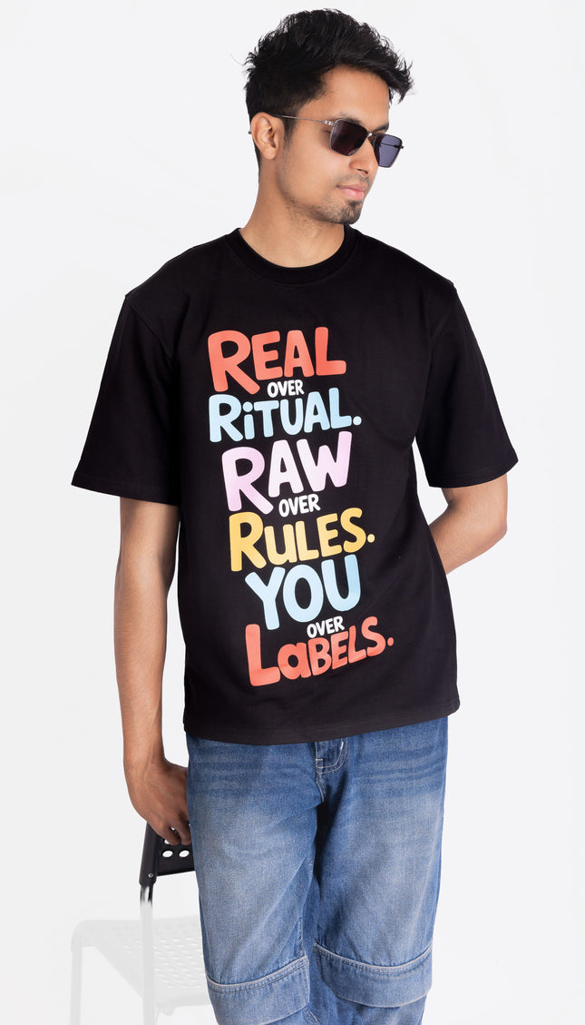 RReflekt - Unisex REAL. RAW. YOU. Graphic Printed Oversized T-Shirt