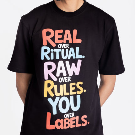 RReflekt - Unisex REAL. RAW. YOU. Graphic Printed Oversized T-Shirt